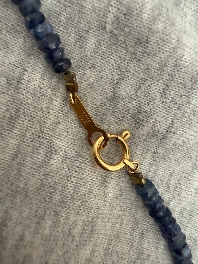 K18留具 鑑別付 天然サファイア ネックレス