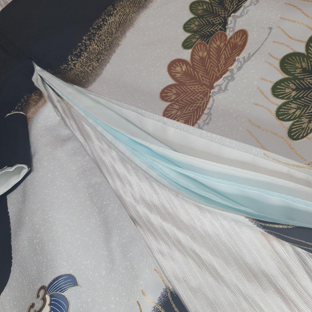 お宮参り　男の子一つ身着物　産着　鎧兜　黒、オフホワイト