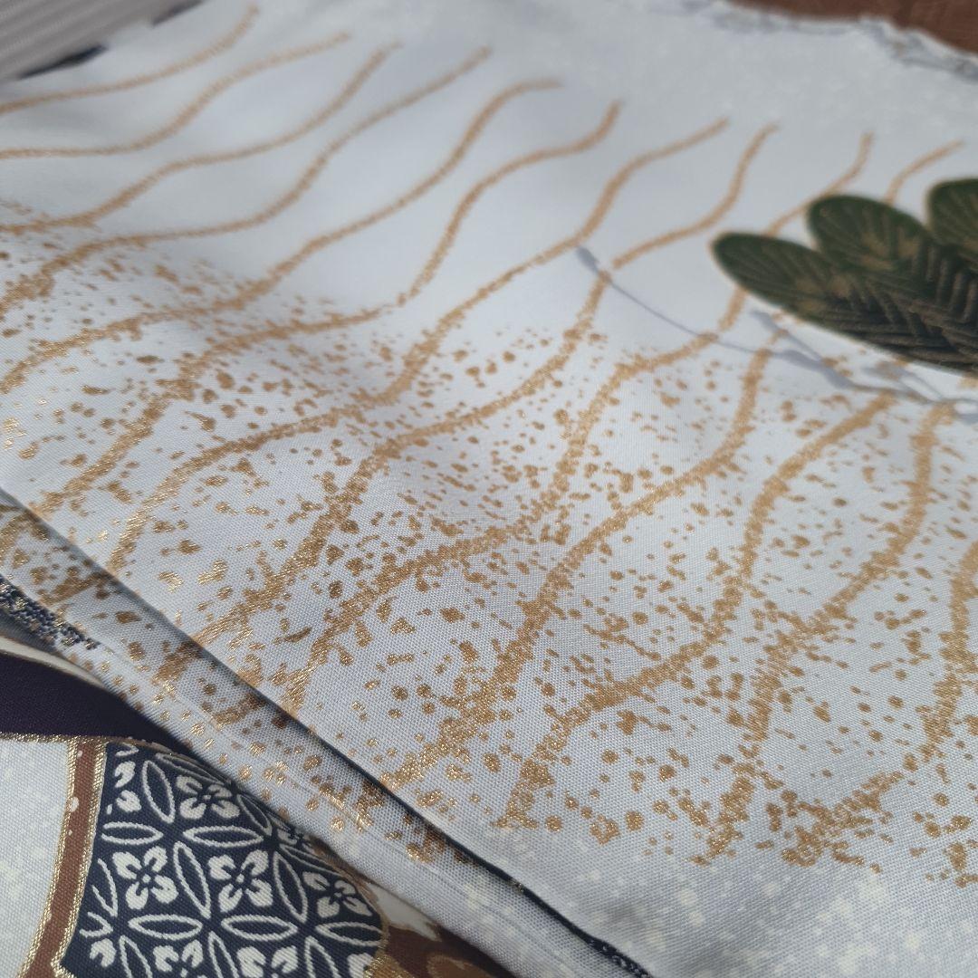 お宮参り　男の子一つ身着物　産着　鎧兜　黒、オフホワイト