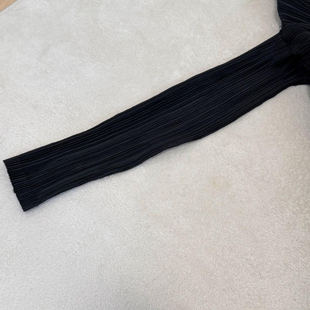 ISSEY MIYAKE 変形　ボレロ　ブラック　プリーツ　長袖　シルク