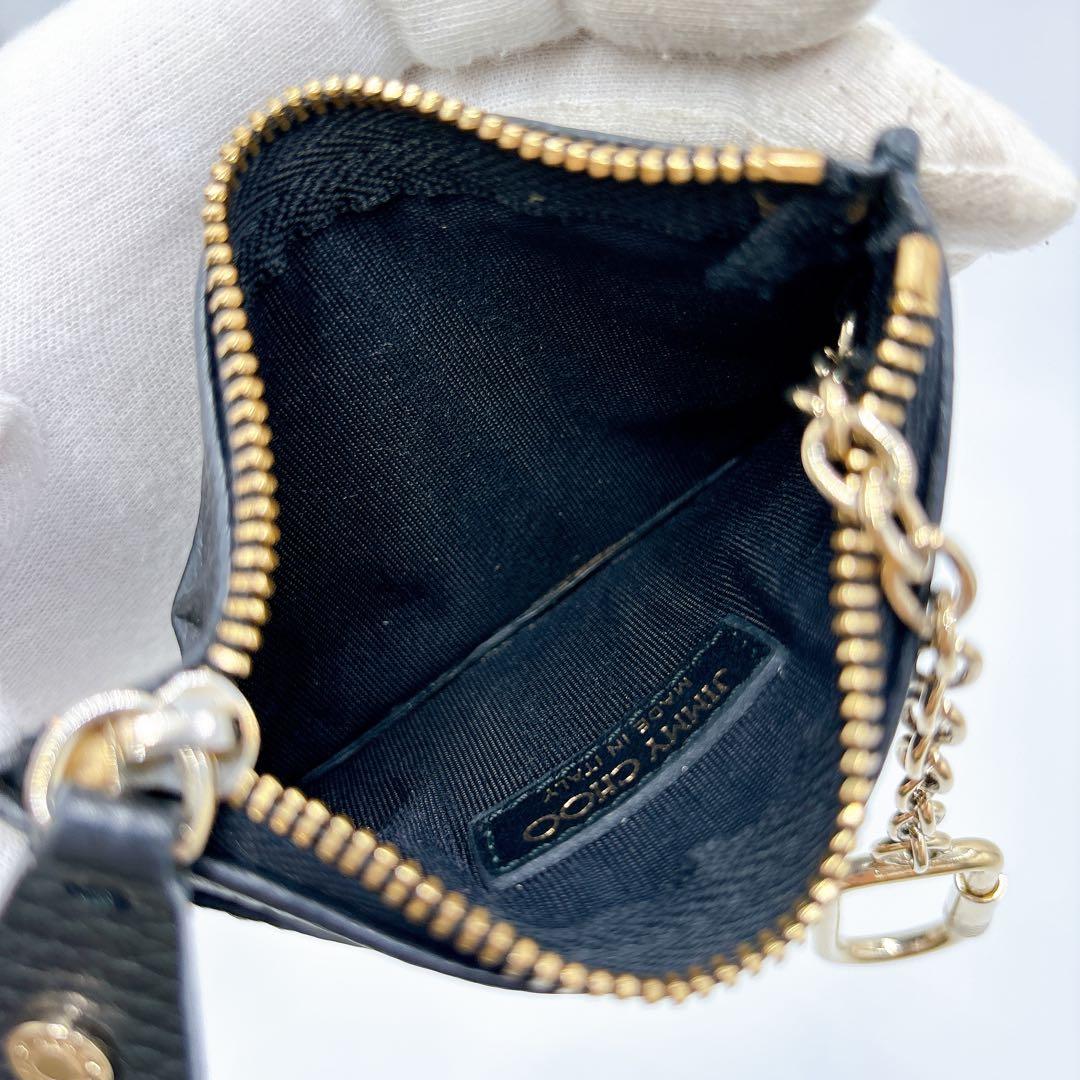 極美品＊ジミーチュウ スターエンボス レザー ケース キーケース ブラック