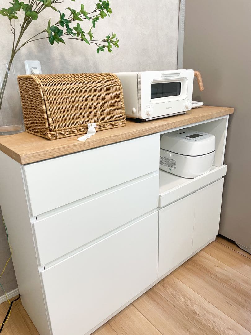 国産キッチンカウンター幅119/美品・使用1年/完成品/北欧インテリア/送料込