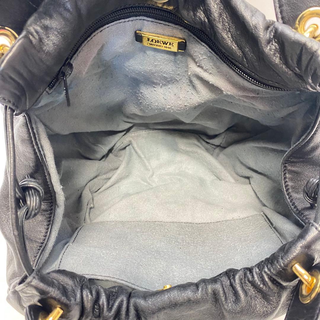 ロエベ ナッパレザーハンドバッグ ブラック アナグラム