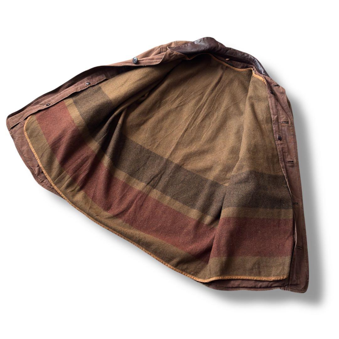 ［襟レザー］90s J.CREW“カバーオール“ライナー付き ジャケット