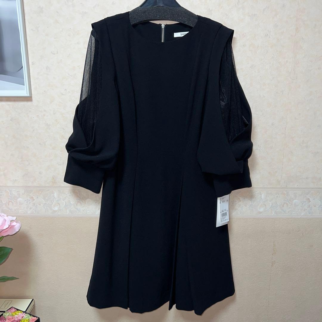 ゆう様　SNIDEL シアーショルダーミニワンピース　ブラック