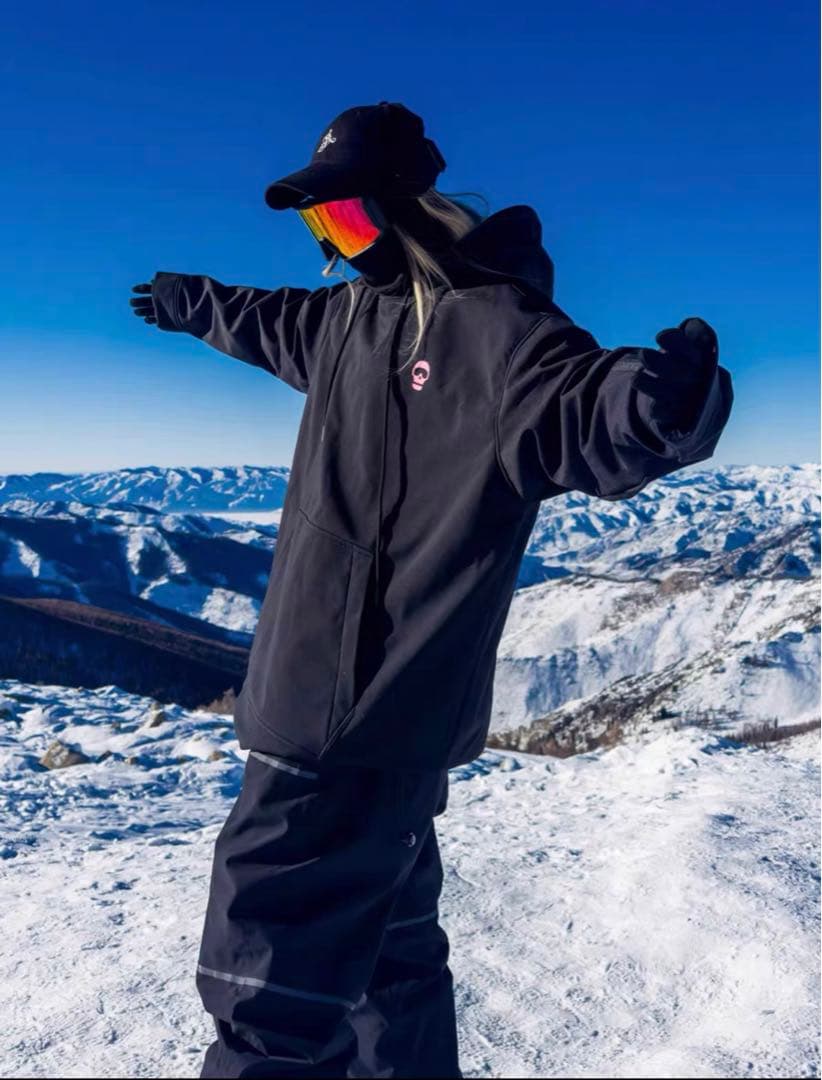 スノーボード パーカー 男女兼用防風3層フィルム入り ボンディング プルオーバー