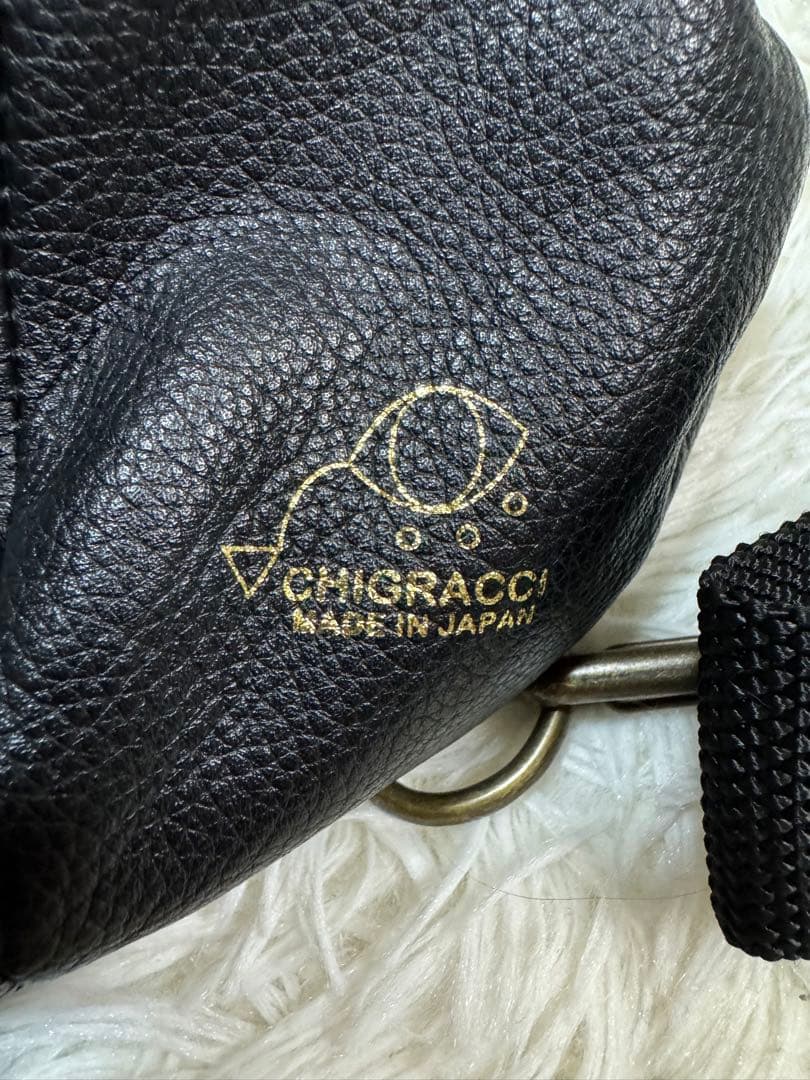 CHIGRACCI チグラッチ　ボディバッグ　猫バッグ　ブラック　レザー　猫