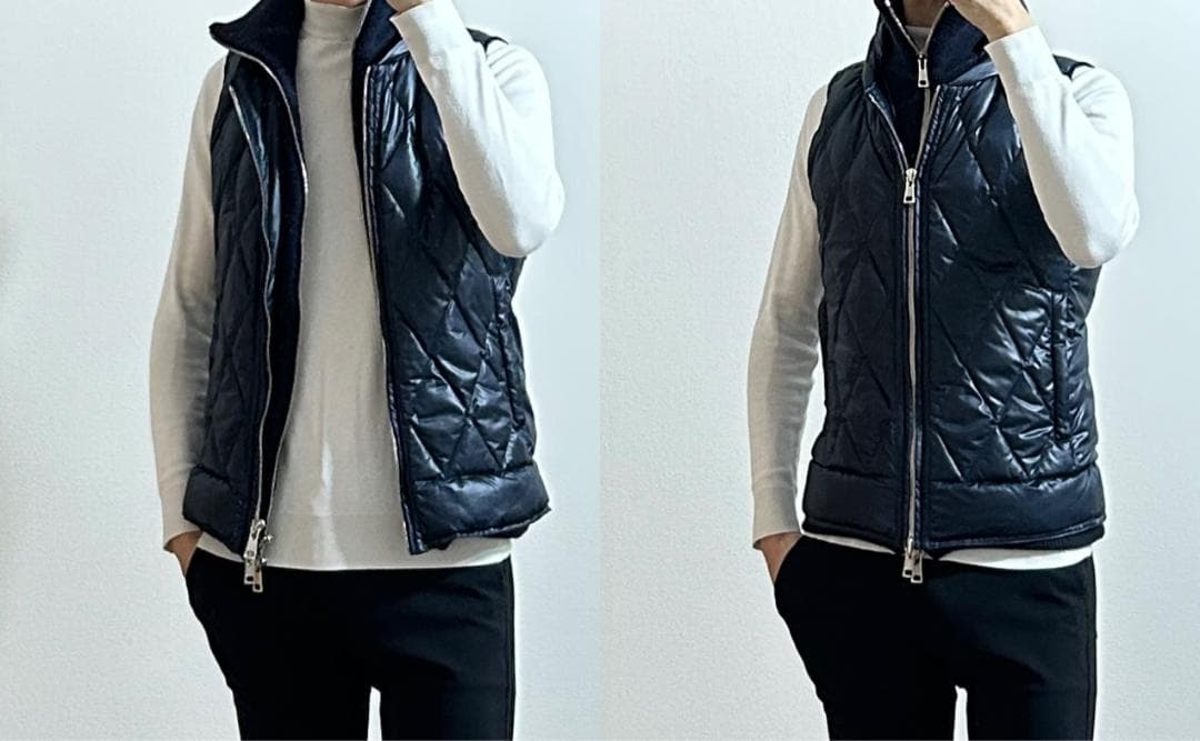 定価15.4万AKM SHINY TAFFETA DIA SKI ダウンベストM