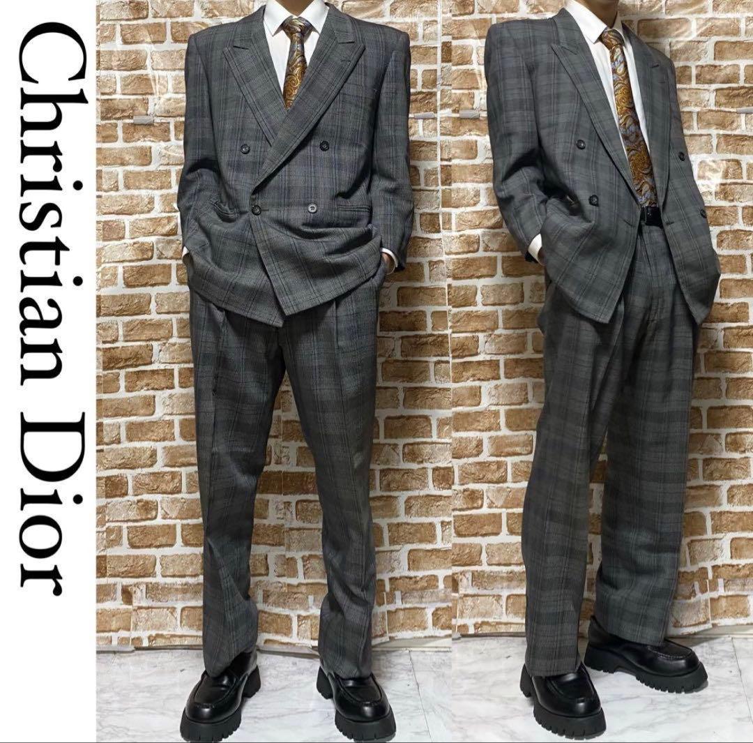 Christian Dior セットアップ　チェック柄　ダブルボタン