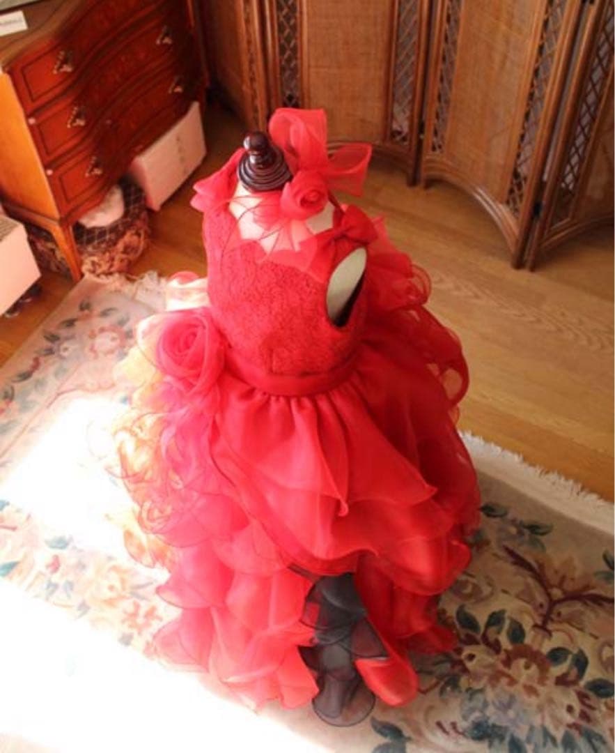 にゃんたん様　オーダーメイド　赤130＆オレンジ120〜130フォーマルドレス