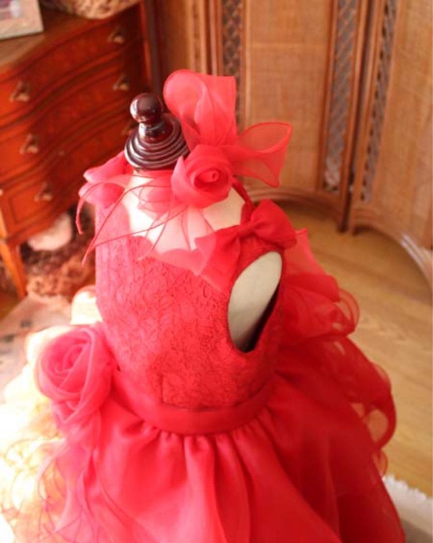 にゃんたん様　オーダーメイド　赤130＆オレンジ120〜130フォーマルドレス