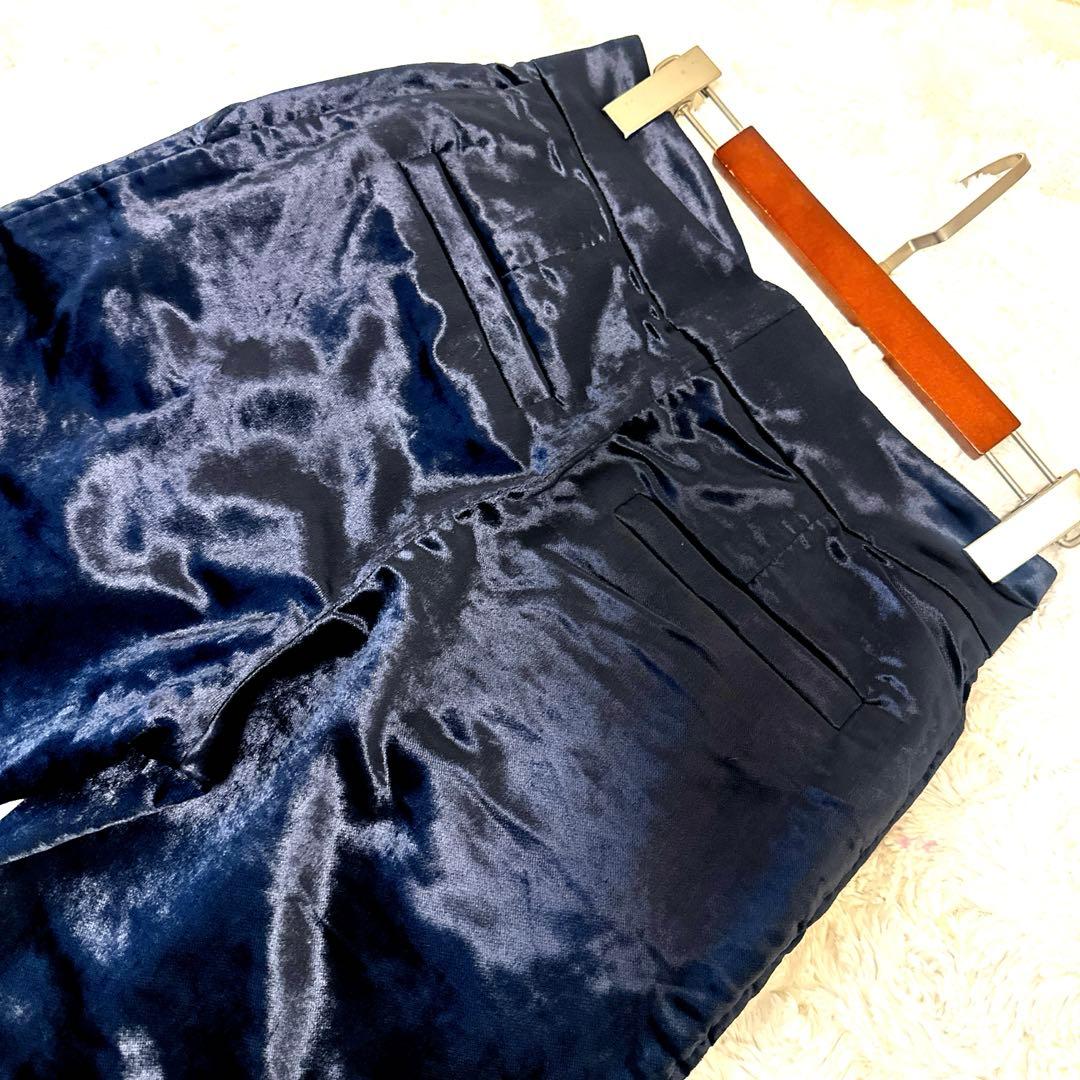 ブルネロクチネリ ベルベットパンツ 36 濃紺 イタリア製