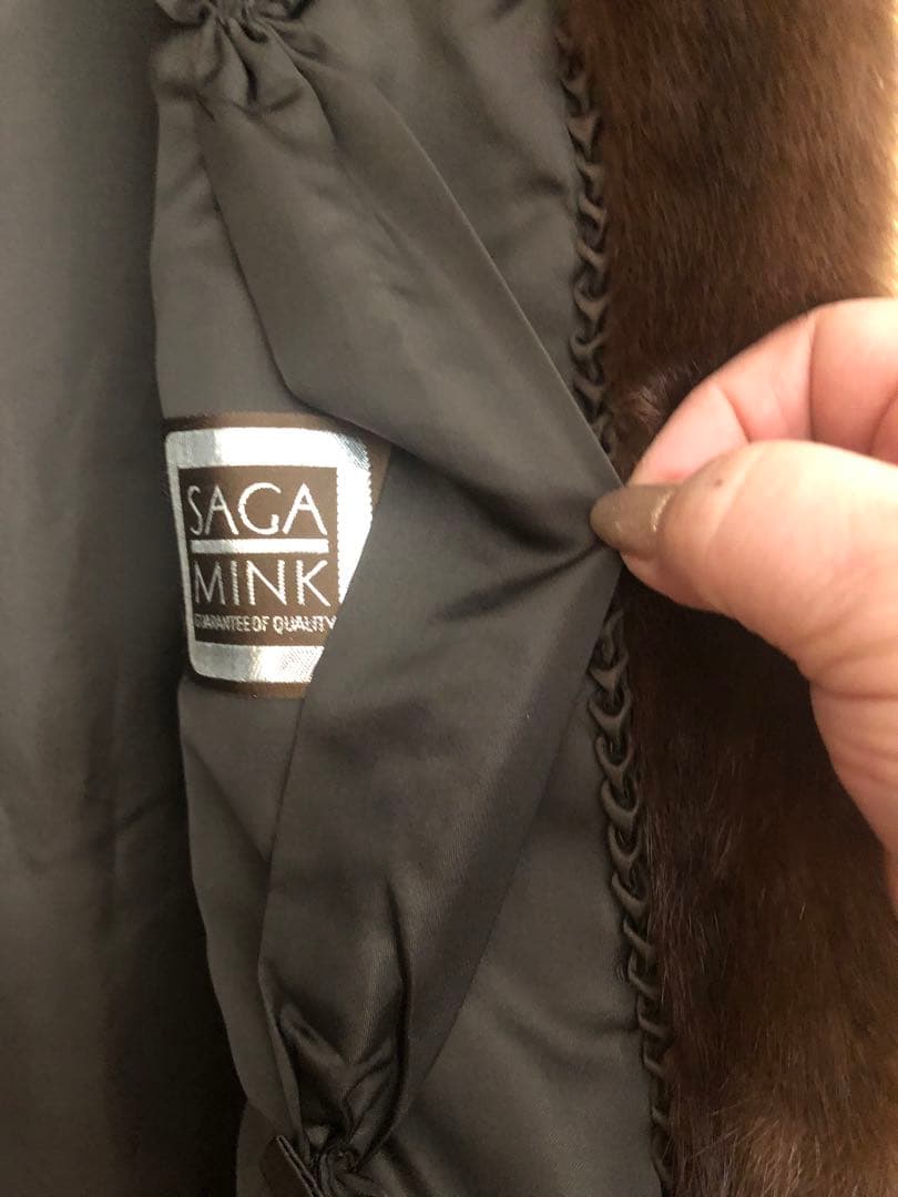 シュウオウ SAGA MINK ブラウン毛皮コート
