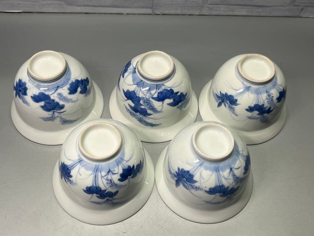 江戸後期　鍋島　染付　向付　5客