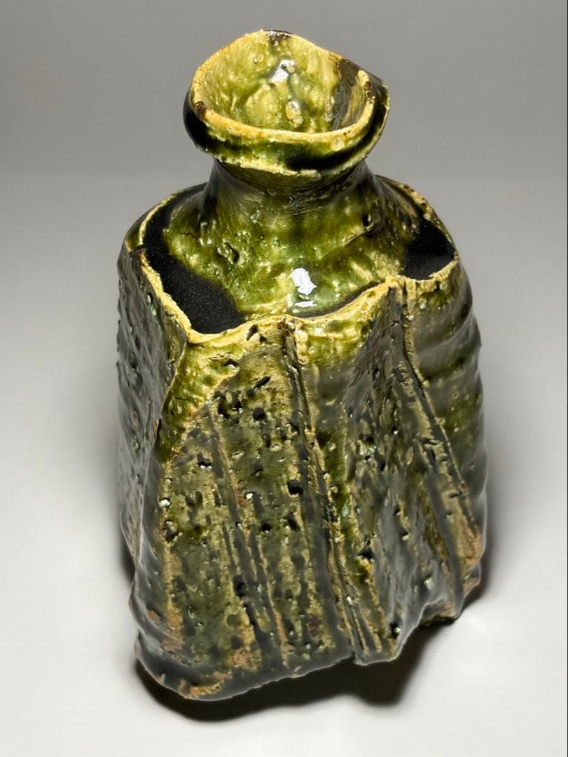 ノーミン 人気陶芸家 塚本治彦 織部 徳利 日本工芸会 正会員