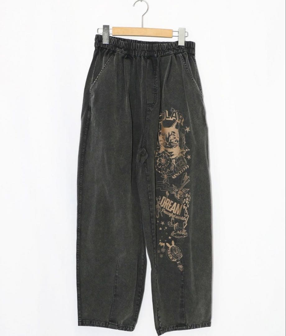 スカラー　scolar 161604：チョーク風柄コクーンパンツ