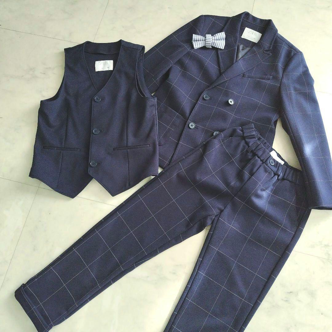 《美品 ZARA 》3点セット スーツ フォーマル ネイビー 卒業式 入学式