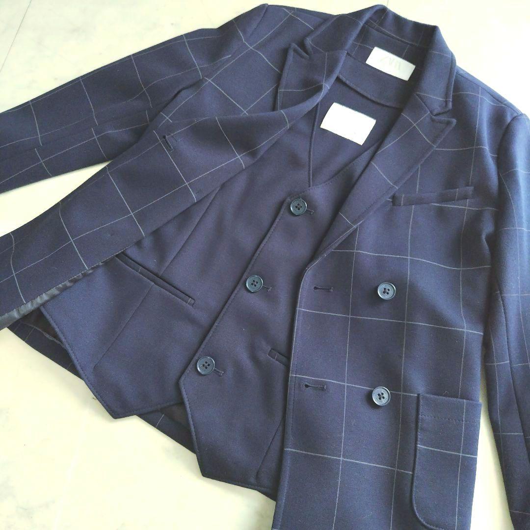 《美品 ZARA 》3点セット スーツ フォーマル ネイビー 卒業式 入学式