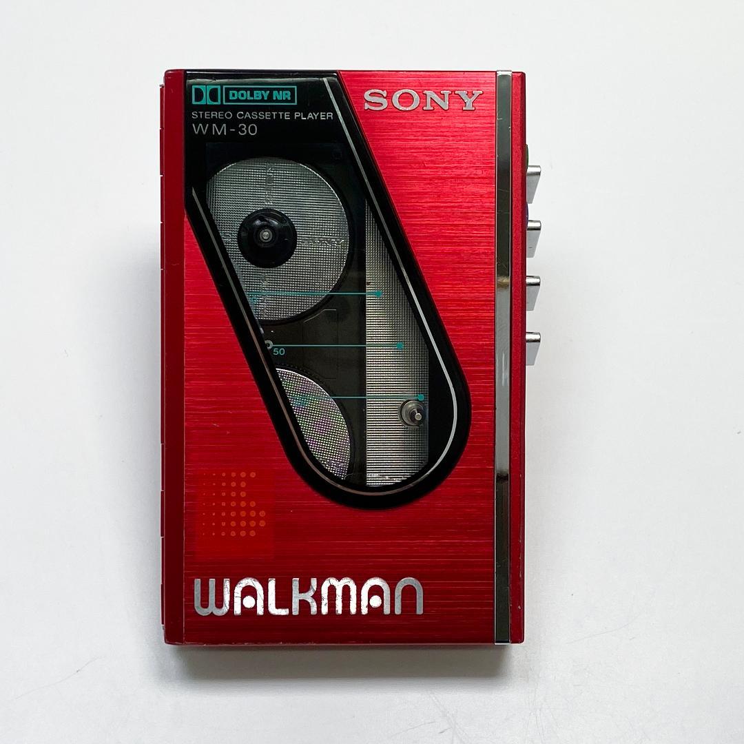 メンテナンス品 SONY WALKMAN WM-30 カセットプレーヤー レッド