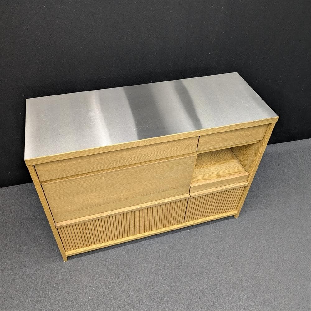 美品　ウニコ　ディフェ　オーク　キッチンカウンター　レンジボード　レンジ台