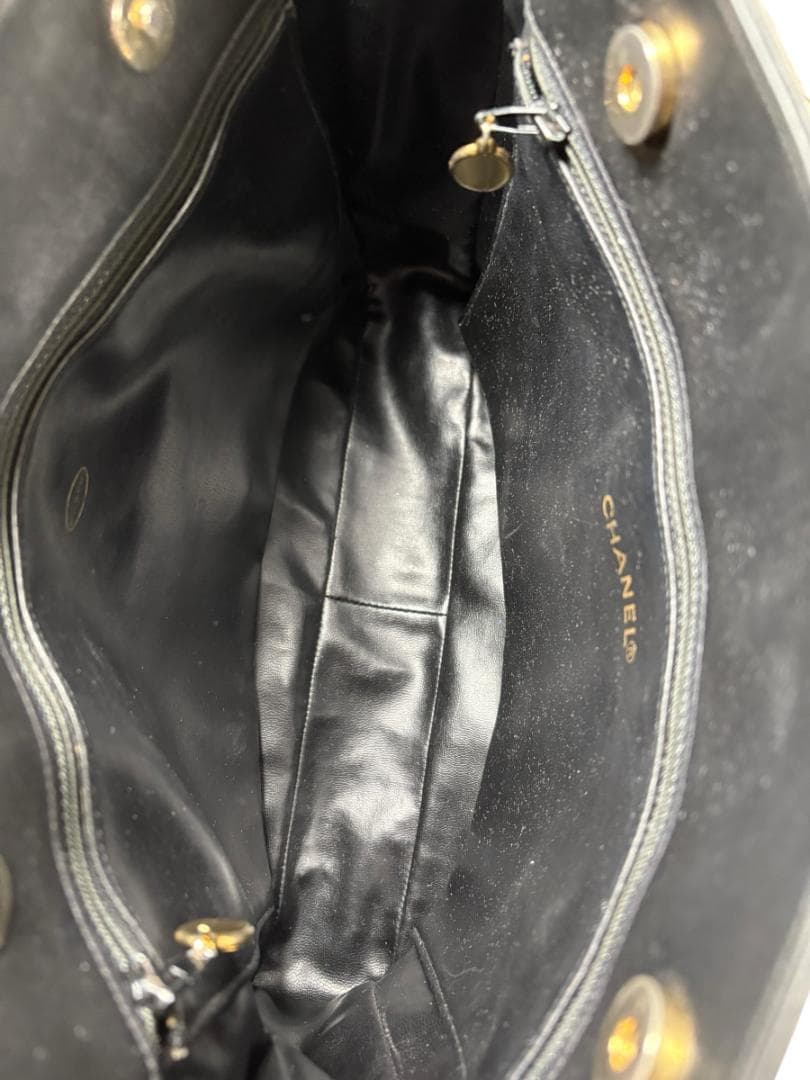 CHANEL ブラックレザーショルダーバッグ ハンドバック