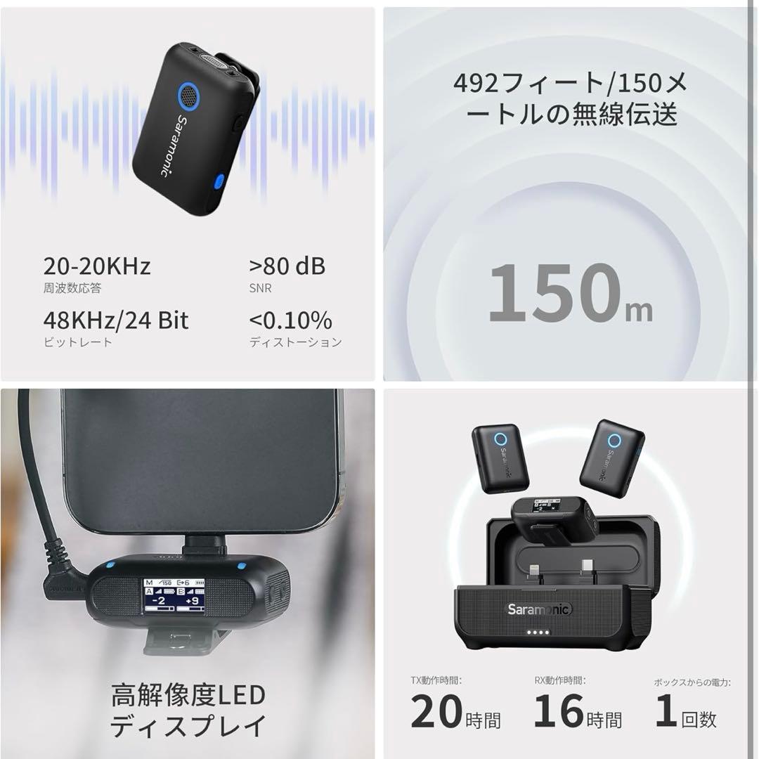 Saramonic Blink500B2+ ワイヤレスラベリアマイク