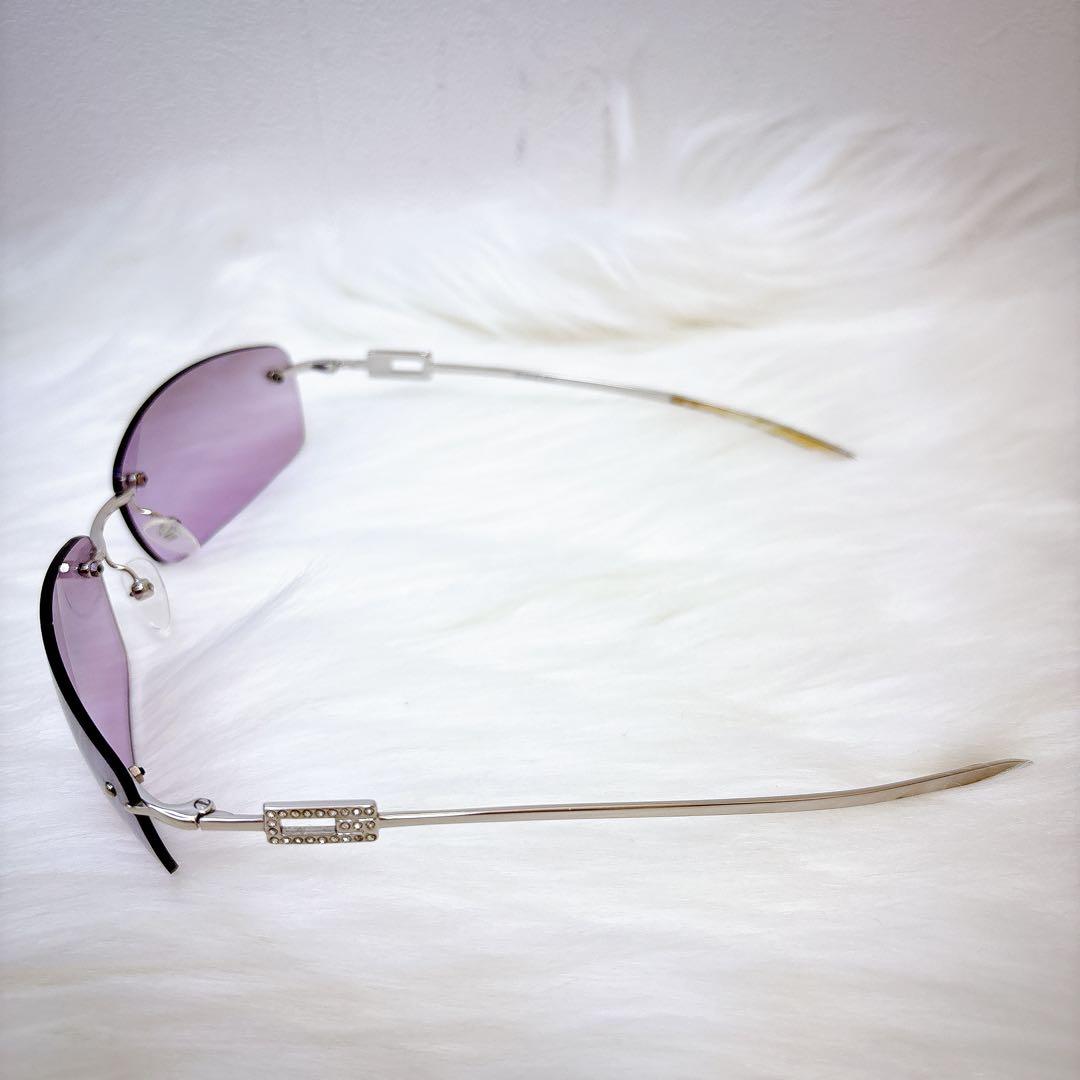 美品✨グッチ　サングラス　ラインストーン　ケース付き　リムレス　ラインストーン