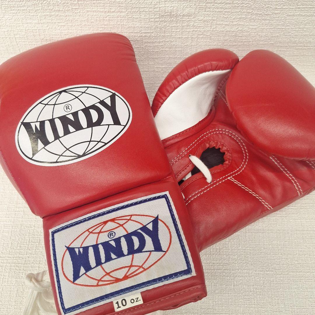 WINDY ボクシンググローブ 10 oz 赤 紐タイプ