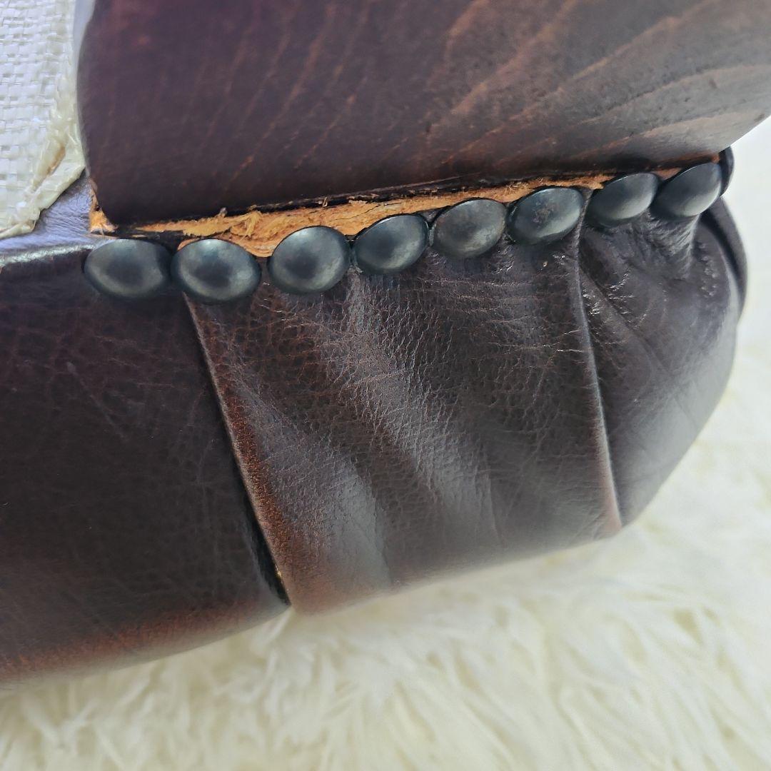 本革　 ブラウン　 オットマン　チェスターフィールド　イギリス　ヴィンテージ