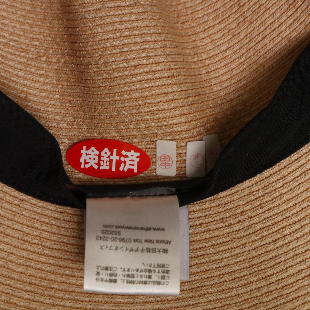 【極美品】Athena New York　花柄刺繍 ラフィア ストローハット