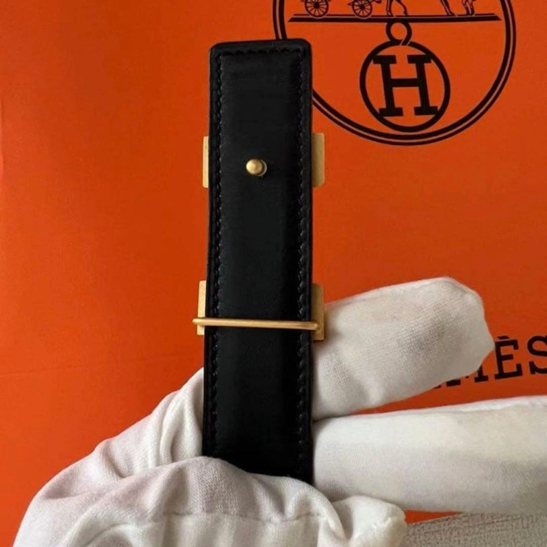 エルメス H ベルト □A ブラウン ブラック レディース