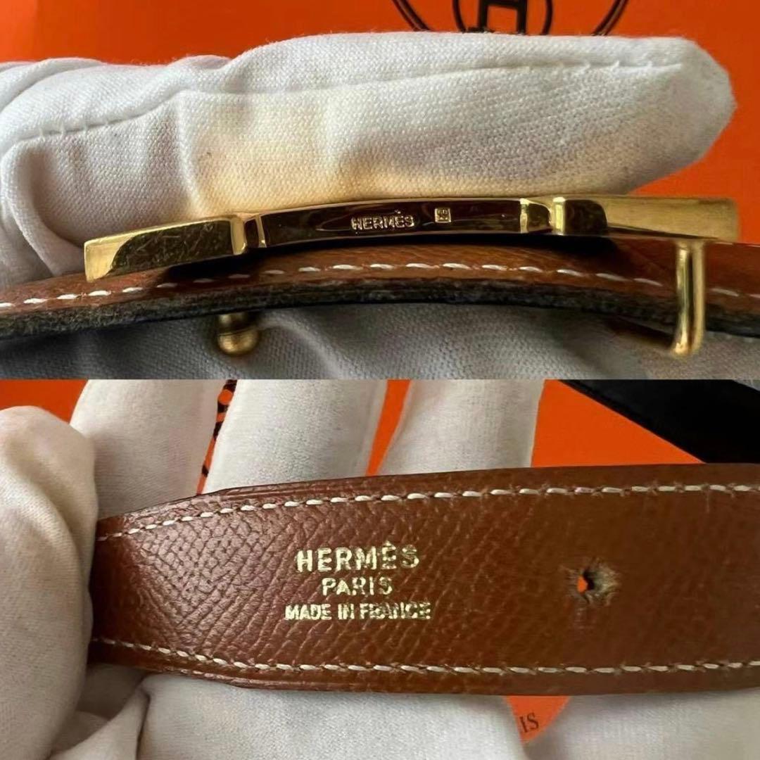 エルメス H ベルト □A ブラウン ブラック レディース