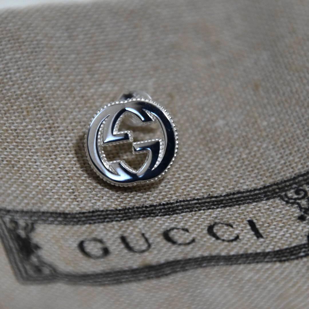 【美品】GUCCI GGマーモント インターロッキング ピアス 片方 AG925