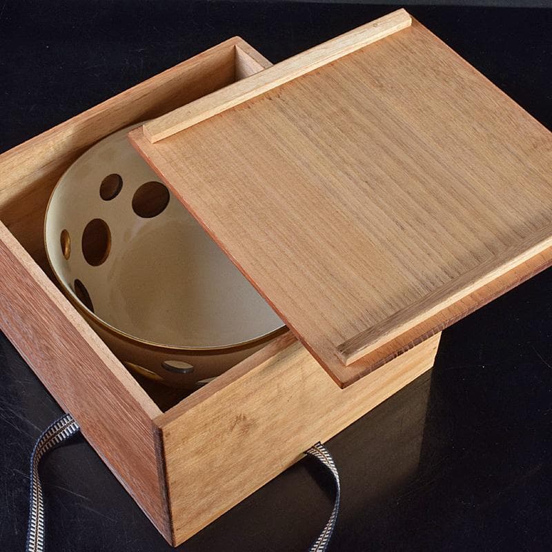 北大路魯山人作　金銀水玉透かし鉢　菓子鉢　共箱　D　R8520