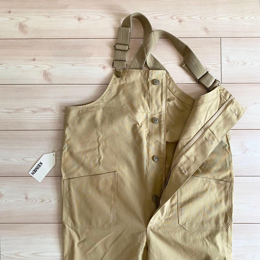未使用タグ付 KEIMEN カイメン つなぎ オーバーオール M ベージュ