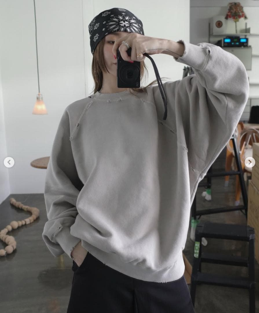 特別仕様ライトグレー【LON】TWO SIDE SWEATSHIRT #04新品