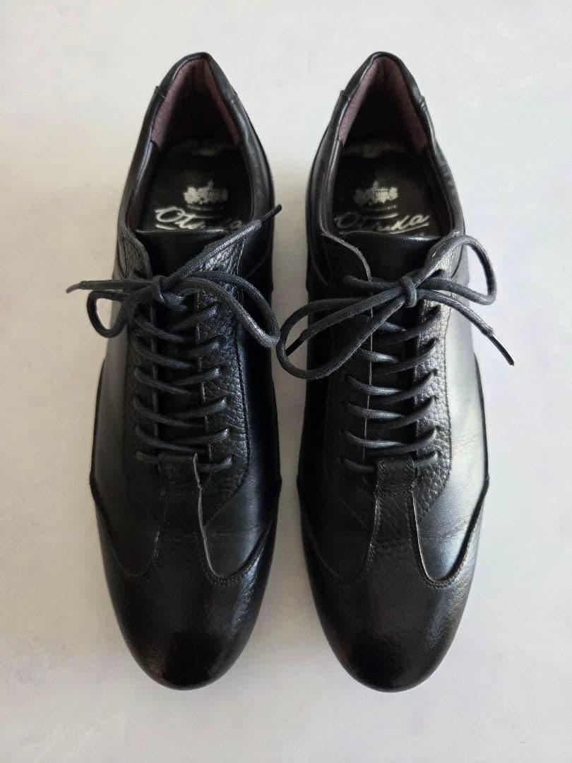 【美品】大塚製靴　レザースニーカー　ジェントル　24.5cm　ブラック