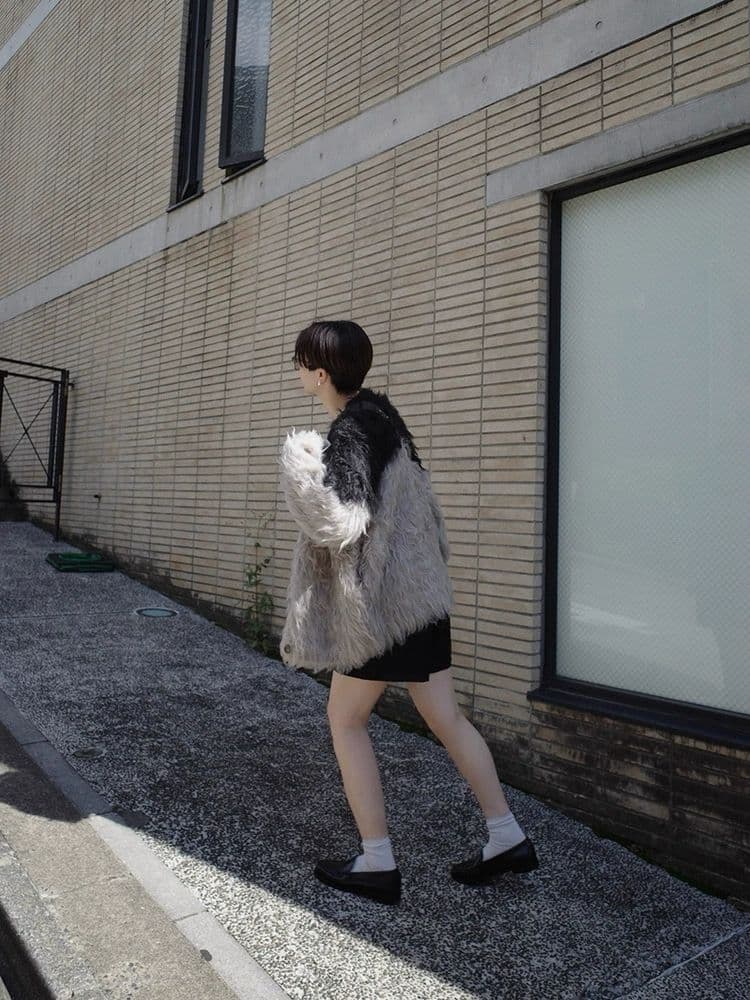 o*7様 最安値 CLANE BI COLOR SHAGGY KNIT CARD