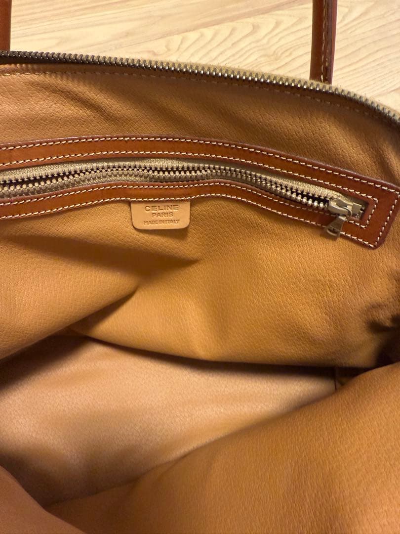 セリーヌ　モノグラム　ダークブラウン レザーハンドバッグ　ヴィンテージ　マカダム