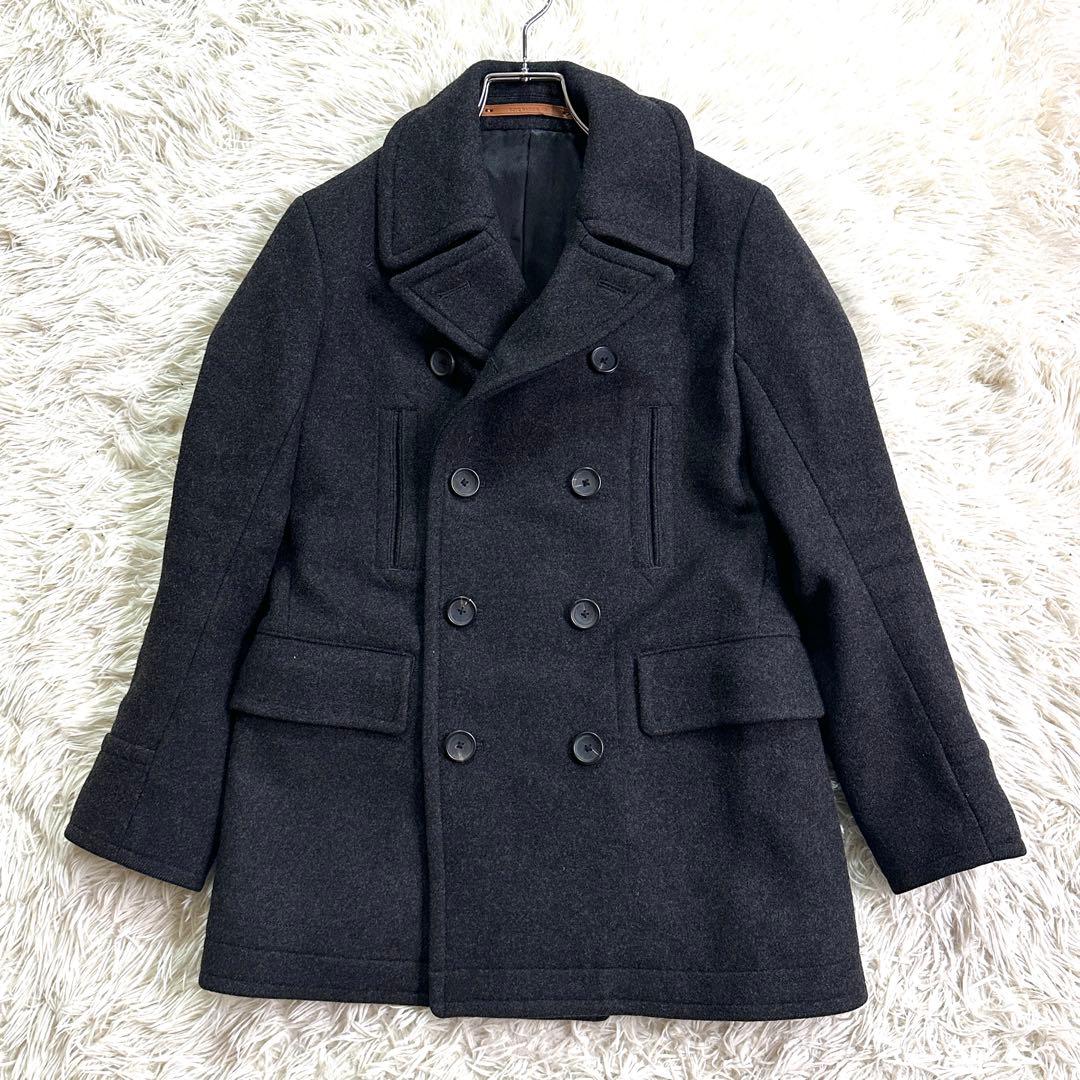 カシミヤ混✨サイベーシック ピーコート チャコールグレー 40
