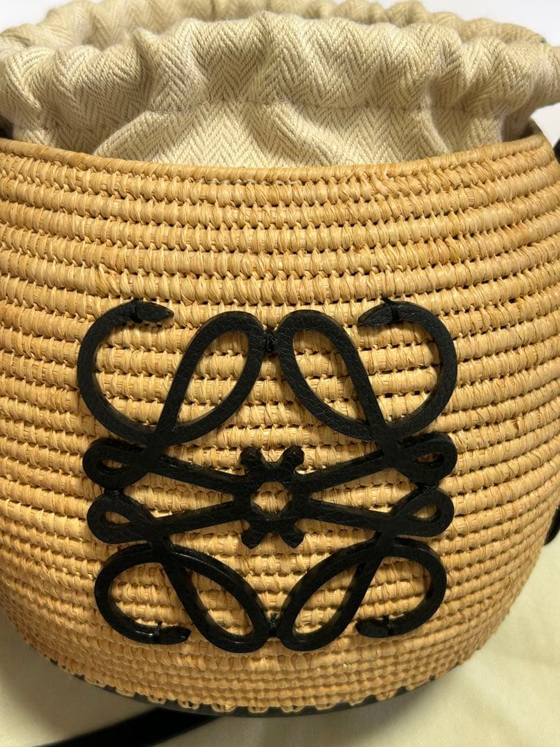 専用出品LOEWEロエべ★ビーハイブ バスケットカゴバッグ ラフィア×カーフ