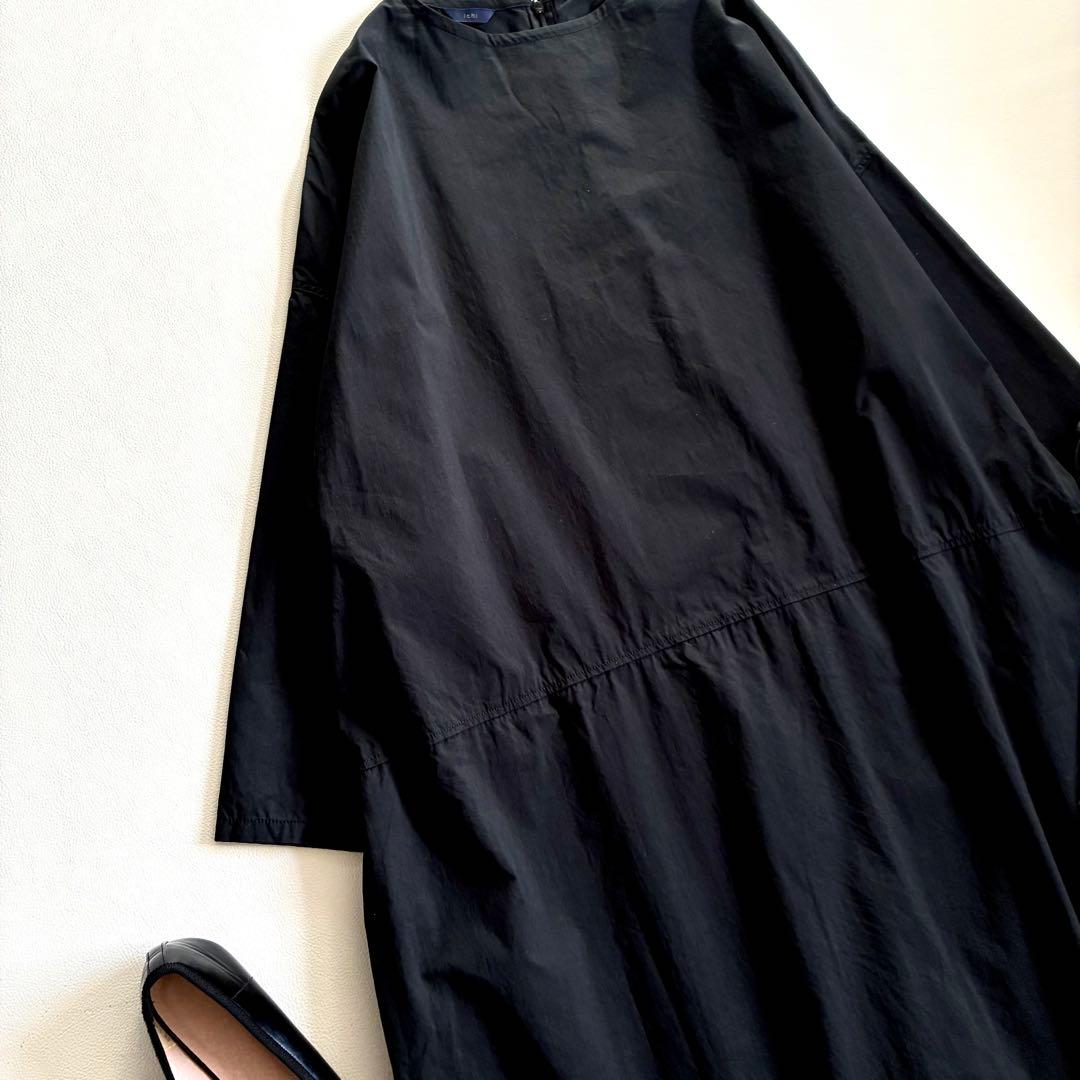 ◆美品◆1.4万◆ICHI◆大きいサイズ感◆ゆったり長袖マキシワンピース◆黒◆F