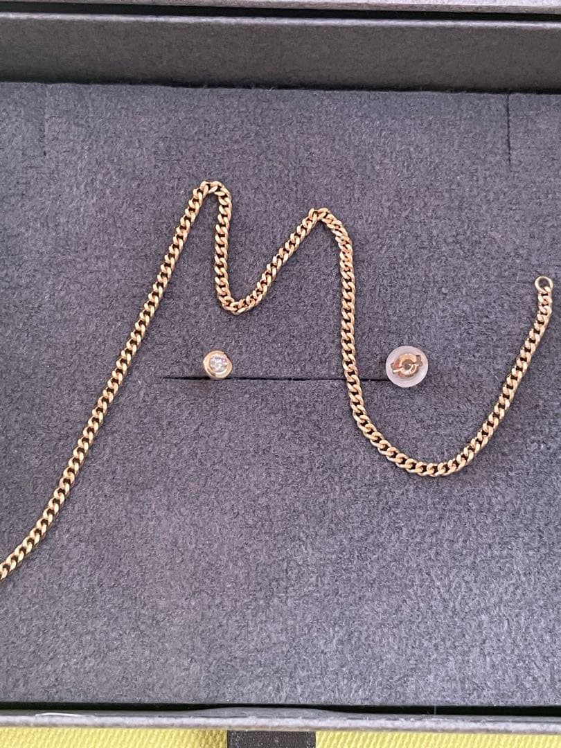 MOIXX K10ゴールド ダイヤチェーンスタイル ピアス(片耳用)