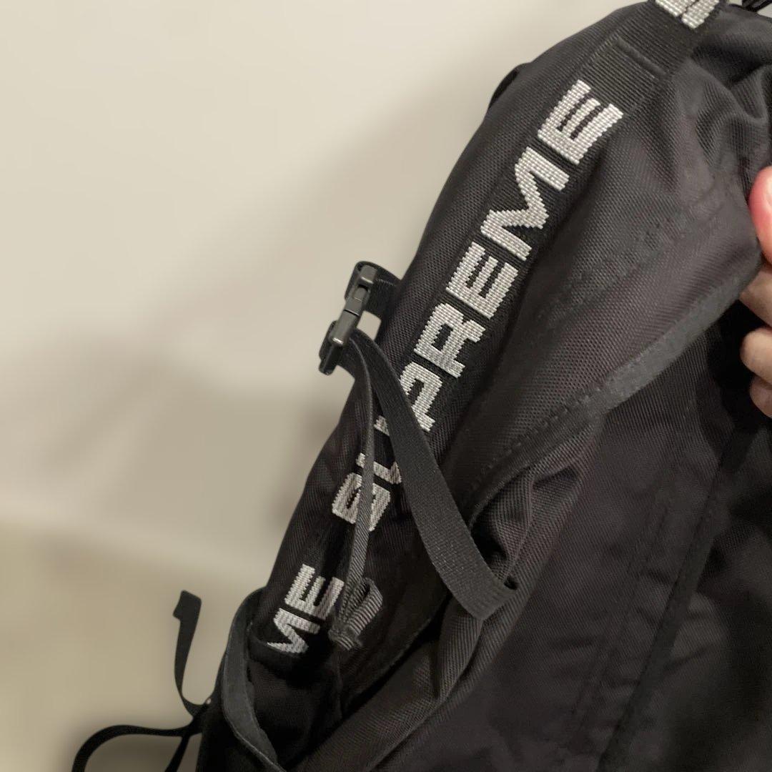 バッグ Supreme 18ss Tape Logo Back Pack Black