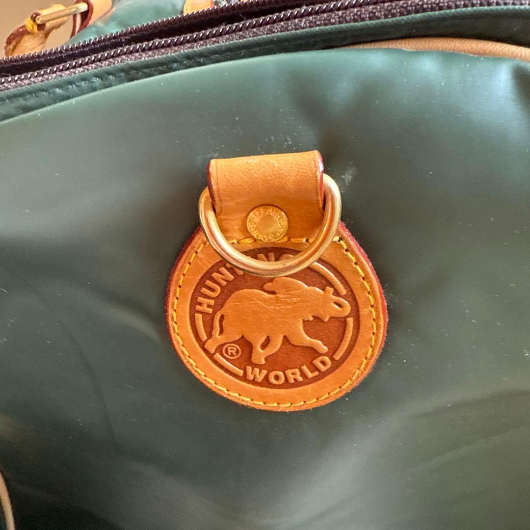 ハンティングワールド　 ボストンバッグ バチューサーパス レザー ショルダー付き