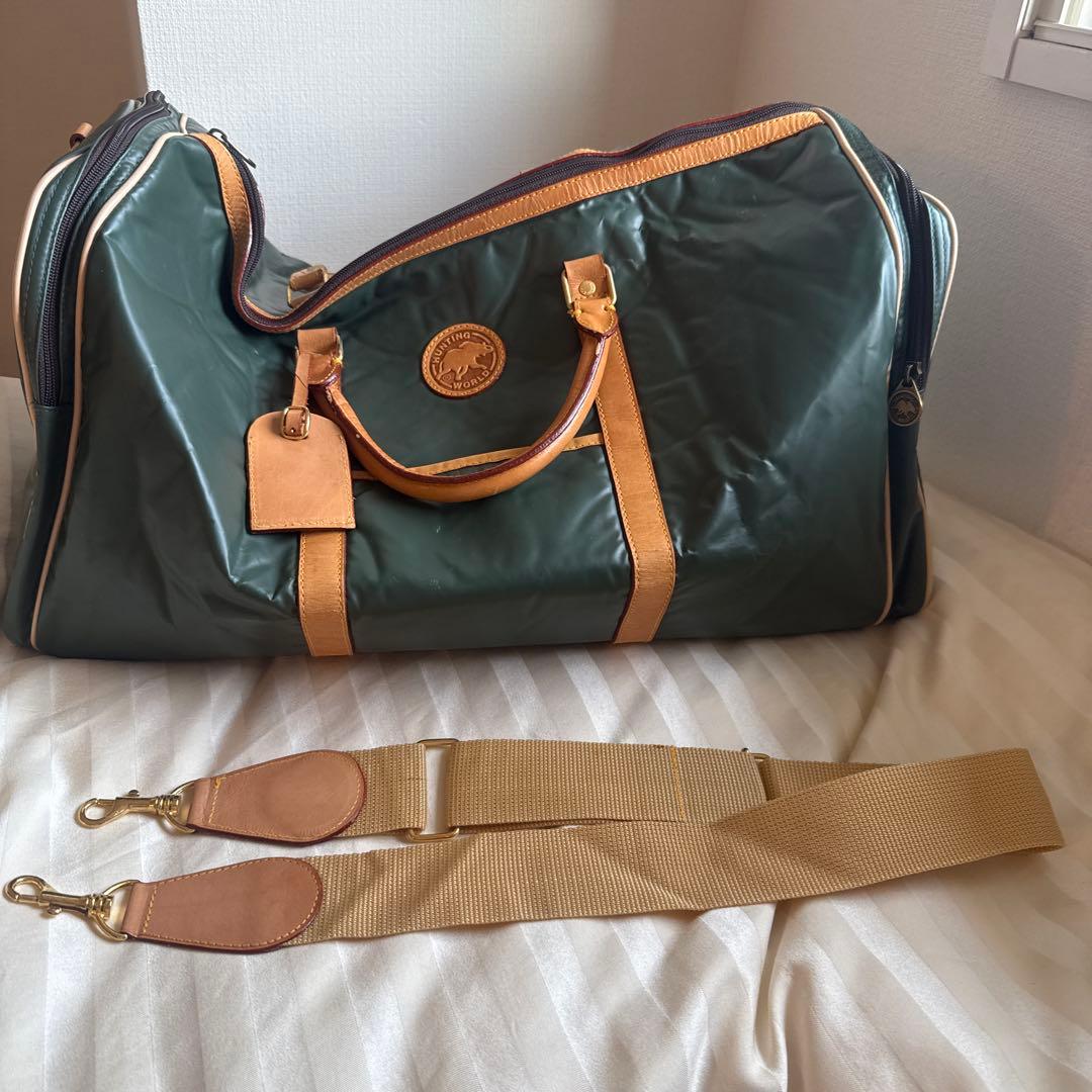 ハンティングワールド　 ボストンバッグ バチューサーパス レザー ショルダー付き