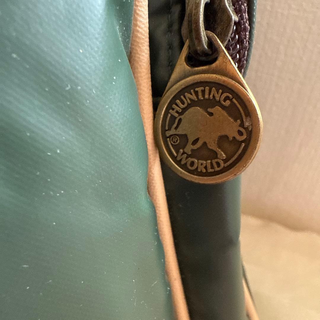 ハンティングワールド　 ボストンバッグ バチューサーパス レザー ショルダー付き