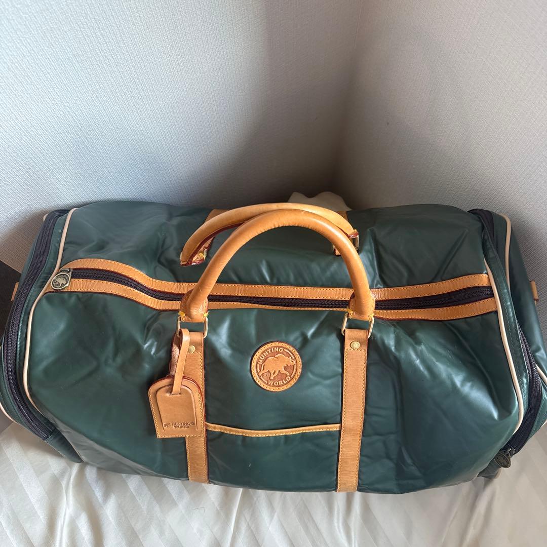 ハンティングワールド　 ボストンバッグ バチューサーパス レザー ショルダー付き
