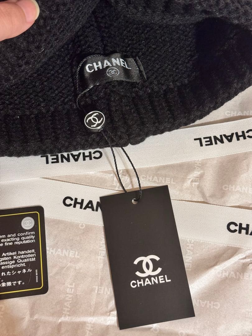 CHANEL ブラック ニットビーニー