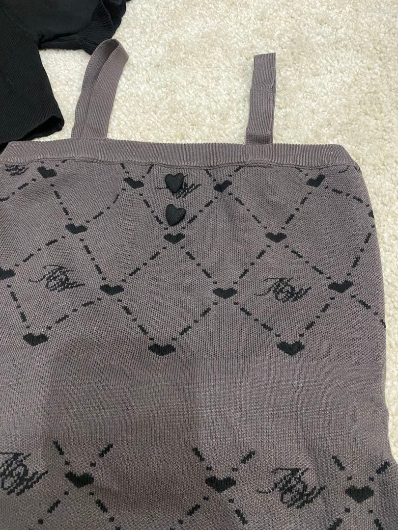 ミシェルマカロン ハニーミュウ モノグラムアンサンブルワンピース グレー XS